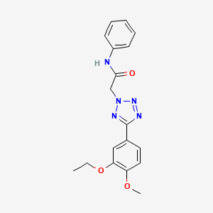 molecular formula C18H19N5O3 B4540345 2-[5-(3-ethoxy-4-methoxyphenyl)-2H-tetrazol-2-yl]-N-phenylacetamide 