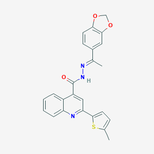 molecular formula C24H19N3O3S B454037 N'-[1-(1,3-benzodioxol-5-yl)ethylidene]-2-(5-methyl-2-thienyl)-4-quinolinecarbohydrazide 