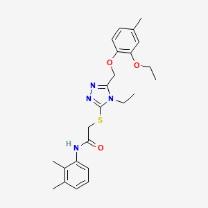 molecular formula C24H30N4O3S B4540372 N-(2,3-dimethylphenyl)-2-({5-[(2-ethoxy-4-methylphenoxy)methyl]-4-ethyl-4H-1,2,4-triazol-3-yl}thio)acetamide 
