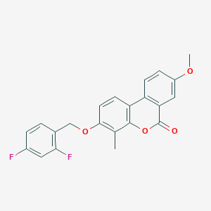3-[(2,4-difluorobenzyl)oxy]-8-methoxy-4-methyl-6H-benzo[c]chromen-6-one