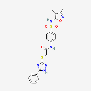 molecular formula C21H20N6O4S2 B4540388 N-(4-{[(3,4-dimethyl-5-isoxazolyl)amino]sulfonyl}phenyl)-2-[(5-phenyl-4H-1,2,4-triazol-3-yl)thio]acetamide 