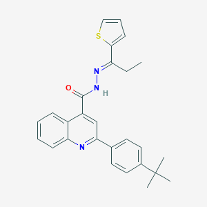 molecular formula C27H27N3OS B454039 2-(4-tert-butylphenyl)-N'-[1-(2-thienyl)propylidene]-4-quinolinecarbohydrazide 