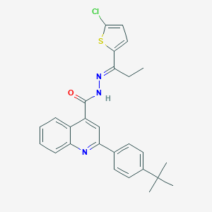 molecular formula C27H26ClN3OS B454040 2-(4-tert-butylphenyl)-N'-[1-(5-chloro-2-thienyl)propylidene]-4-quinolinecarbohydrazide 