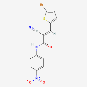 molecular formula C14H8BrN3O3S B4540422 3-(5-bromo-2-thienyl)-2-cyano-N-(4-nitrophenyl)acrylamide 