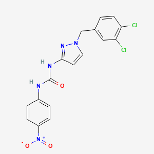 molecular formula C17H13Cl2N5O3 B4540429 N-[1-(3,4-dichlorobenzyl)-1H-pyrazol-3-yl]-N'-(4-nitrophenyl)urea 