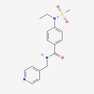 molecular formula C16H19N3O3S B4540439 4-[ethyl(methylsulfonyl)amino]-N-(4-pyridinylmethyl)benzamide 