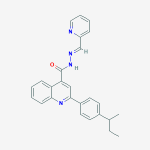 molecular formula C26H24N4O B454046 2-(4-sec-butylphenyl)-N'-(2-pyridinylmethylene)-4-quinolinecarbohydrazide 