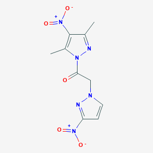molecular formula C10H10N6O5 B4540468 3,5-dimethyl-4-nitro-1-[(3-nitro-1H-pyrazol-1-yl)acetyl]-1H-pyrazole 