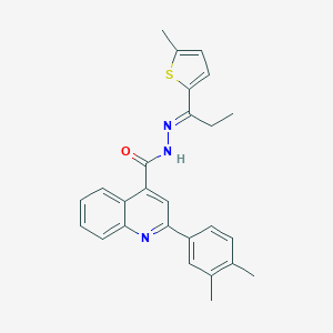 molecular formula C26H25N3OS B454047 2-(3,4-dimethylphenyl)-N'-[1-(5-methyl-2-thienyl)propylidene]-4-quinolinecarbohydrazide 