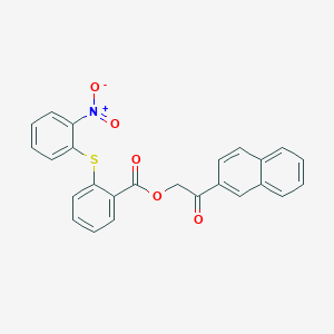 molecular formula C25H17NO5S B4540471 2-(2-naphthyl)-2-oxoethyl 2-[(2-nitrophenyl)thio]benzoate 