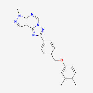 molecular formula C22H20N6O B4540498 2-{4-[(3,4-dimethylphenoxy)methyl]phenyl}-7-methyl-7H-pyrazolo[4,3-e][1,2,4]triazolo[1,5-c]pyrimidine 