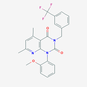 molecular formula C24H20F3N3O3 B4540500 1-(2-methoxyphenyl)-5,7-dimethyl-3-[3-(trifluoromethyl)benzyl]pyrido[2,3-d]pyrimidine-2,4(1H,3H)-dione 