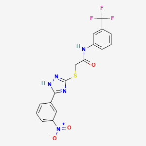 molecular formula C17H12F3N5O3S B4540502 2-{[3-(3-nitrophenyl)-1H-1,2,4-triazol-5-yl]thio}-N-[3-(trifluoromethyl)phenyl]acetamide 