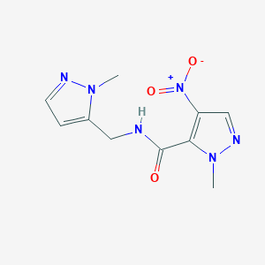 molecular formula C10H12N6O3 B4540512 1-methyl-N-[(1-methyl-1H-pyrazol-5-yl)methyl]-4-nitro-1H-pyrazole-5-carboxamide 