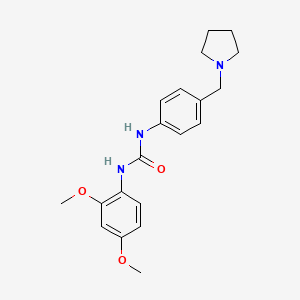 molecular formula C20H25N3O3 B4540530 N-(2,4-dimethoxyphenyl)-N'-[4-(1-pyrrolidinylmethyl)phenyl]urea 