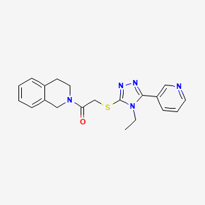 molecular formula C20H21N5OS B4540537 2-({[4-ethyl-5-(3-pyridinyl)-4H-1,2,4-triazol-3-yl]thio}acetyl)-1,2,3,4-tetrahydroisoquinoline 