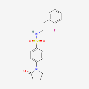 molecular formula C18H19FN2O3S B4540546 N-[2-(2-fluorophenyl)ethyl]-4-(2-oxo-1-pyrrolidinyl)benzenesulfonamide 