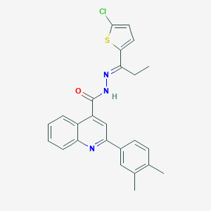 molecular formula C25H22ClN3OS B454055 N'-[1-(5-chloro-2-thienyl)propylidene]-2-(3,4-dimethylphenyl)-4-quinolinecarbohydrazide 
