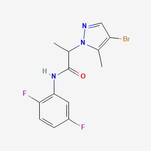 molecular formula C13H12BrF2N3O B4540554 2-(4-bromo-5-methyl-1H-pyrazol-1-yl)-N-(2,5-difluorophenyl)propanamide 