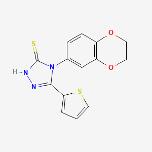 molecular formula C14H11N3O2S2 B4540561 4-(2,3-dihydro-1,4-benzodioxin-6-yl)-5-(2-thienyl)-4H-1,2,4-triazole-3-thiol 
