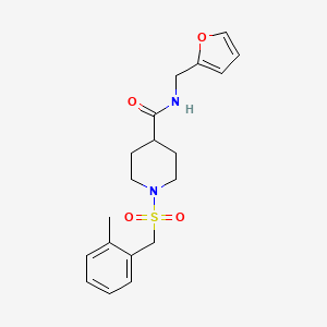 molecular formula C19H24N2O4S B4540567 N-(2-furylmethyl)-1-[(2-methylbenzyl)sulfonyl]-4-piperidinecarboxamide 