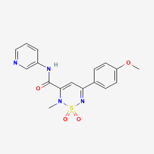 molecular formula C17H16N4O4S B4540576 5-(4-methoxyphenyl)-2-methyl-N-3-pyridinyl-2H-1,2,6-thiadiazine-3-carboxamide 1,1-dioxide 