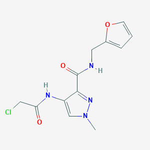 molecular formula C12H13ClN4O3 B4540596 4-[(chloroacetyl)amino]-N-(2-furylmethyl)-1-methyl-1H-pyrazole-3-carboxamide 