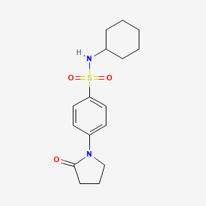 molecular formula C16H22N2O3S B4540627 N-cyclohexyl-4-(2-oxo-1-pyrrolidinyl)benzenesulfonamide 