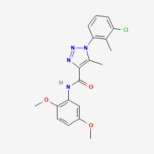 molecular formula C19H19ClN4O3 B4540635 1-(3-chloro-2-methylphenyl)-N-(2,5-dimethoxyphenyl)-5-methyl-1H-1,2,3-triazole-4-carboxamide 
