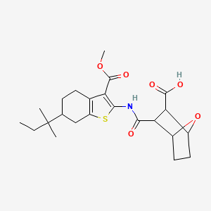 molecular formula C23H31NO6S B4540641 3-({[6-(1,1-dimethylpropyl)-3-(methoxycarbonyl)-4,5,6,7-tetrahydro-1-benzothien-2-yl]amino}carbonyl)-7-oxabicyclo[2.2.1]heptane-2-carboxylic acid 