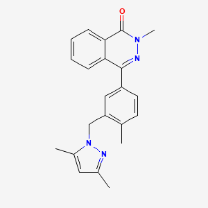 molecular formula C22H22N4O B4540646 4-{3-[(3,5-dimethyl-1H-pyrazol-1-yl)methyl]-4-methylphenyl}-2-methyl-1(2H)-phthalazinone 
