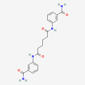 molecular formula C20H22N4O4 B4540654 N,N'-bis[3-(aminocarbonyl)phenyl]hexanediamide 
