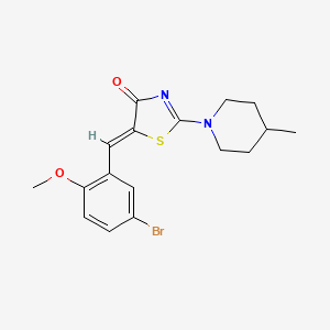 molecular formula C17H19BrN2O2S B4540669 5-(5-bromo-2-methoxybenzylidene)-2-(4-methyl-1-piperidinyl)-1,3-thiazol-4(5H)-one 