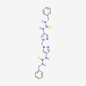 molecular formula C23H24N8S2 B4540671 N',N'''-[methylenebis(1H-pyrazole-1,4-diyl)]bis[N-benzyl(thiourea)] 