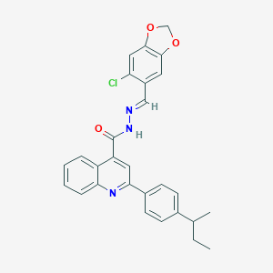 molecular formula C28H24ClN3O3 B454068 2-(4-sec-butylphenyl)-N'-[(6-chloro-1,3-benzodioxol-5-yl)methylene]-4-quinolinecarbohydrazide 