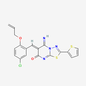 molecular formula C19H13ClN4O2S2 B4540686 6-[2-(allyloxy)-5-chlorobenzylidene]-5-imino-2-(2-thienyl)-5,6-dihydro-7H-[1,3,4]thiadiazolo[3,2-a]pyrimidin-7-one 