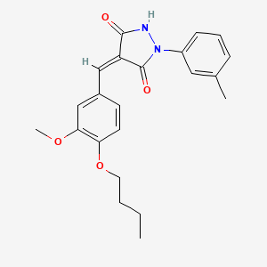 molecular formula C22H24N2O4 B4540701 4-(4-butoxy-3-methoxybenzylidene)-1-(3-methylphenyl)-3,5-pyrazolidinedione 