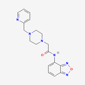 molecular formula C18H20N6O2 B4540714 N-2,1,3-benzoxadiazol-4-yl-2-[4-(2-pyridinylmethyl)-1-piperazinyl]acetamide 