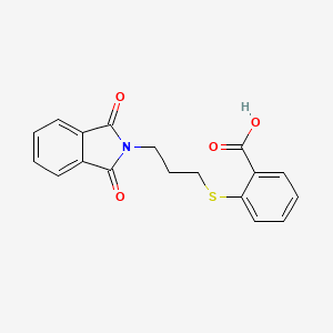 molecular formula C18H15NO4S B4540724 2-{[3-(1,3-dioxo-1,3-dihydro-2H-isoindol-2-yl)propyl]thio}benzoic acid 