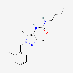 molecular formula C18H26N4O B4540732 N-butyl-N'-[3,5-dimethyl-1-(2-methylbenzyl)-1H-pyrazol-4-yl]urea 