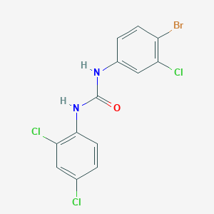 molecular formula C13H8BrCl3N2O B4540736 N-(4-bromo-3-chlorophenyl)-N'-(2,4-dichlorophenyl)urea 