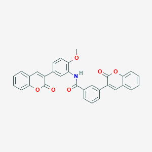 molecular formula C32H21NO6 B4540740 N-[2-methoxy-5-(2-oxo-2H-chromen-3-yl)phenyl]-3-(2-oxo-2H-chromen-3-yl)benzamide 