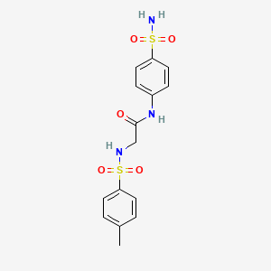 molecular formula C15H17N3O5S2 B4540755 N~1~-[4-(aminosulfonyl)phenyl]-N~2~-[(4-methylphenyl)sulfonyl]glycinamide 