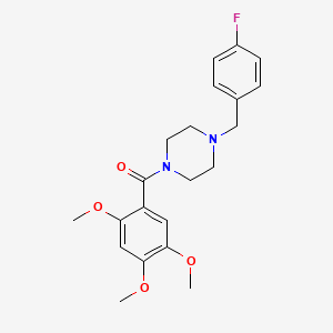 molecular formula C21H25FN2O4 B4540759 1-(4-fluorobenzyl)-4-(2,4,5-trimethoxybenzoyl)piperazine 