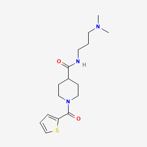molecular formula C16H25N3O2S B4540764 N-[3-(dimethylamino)propyl]-1-(2-thienylcarbonyl)-4-piperidinecarboxamide 