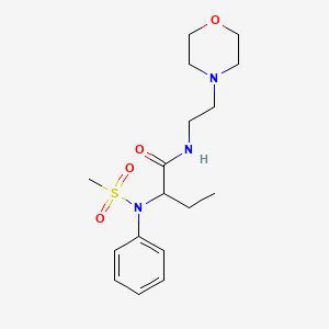 molecular formula C17H27N3O4S B4540779 2-[(methylsulfonyl)(phenyl)amino]-N-[2-(4-morpholinyl)ethyl]butanamide 