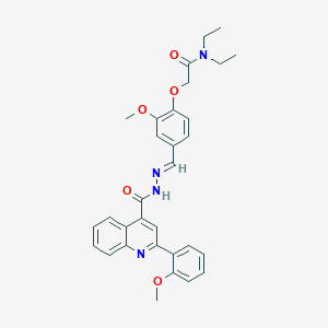 N,N-diethyl-2-[2-methoxy-4-(2-{[2-(2-methoxyphenyl)-4-quinolinyl]carbonyl}carbohydrazonoyl)phenoxy]acetamide