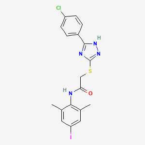molecular formula C18H16ClIN4OS B4540790 2-{[5-(4-chlorophenyl)-4H-1,2,4-triazol-3-yl]thio}-N-(4-iodo-2,6-dimethylphenyl)acetamide 