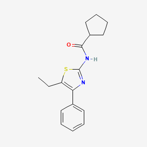 molecular formula C17H20N2OS B4540797 N-(5-ethyl-4-phenyl-1,3-thiazol-2-yl)cyclopentanecarboxamide 