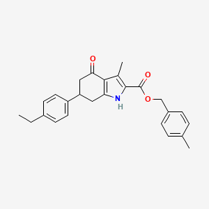 molecular formula C26H27NO3 B4540806 4-methylbenzyl 6-(4-ethylphenyl)-3-methyl-4-oxo-4,5,6,7-tetrahydro-1H-indole-2-carboxylate 